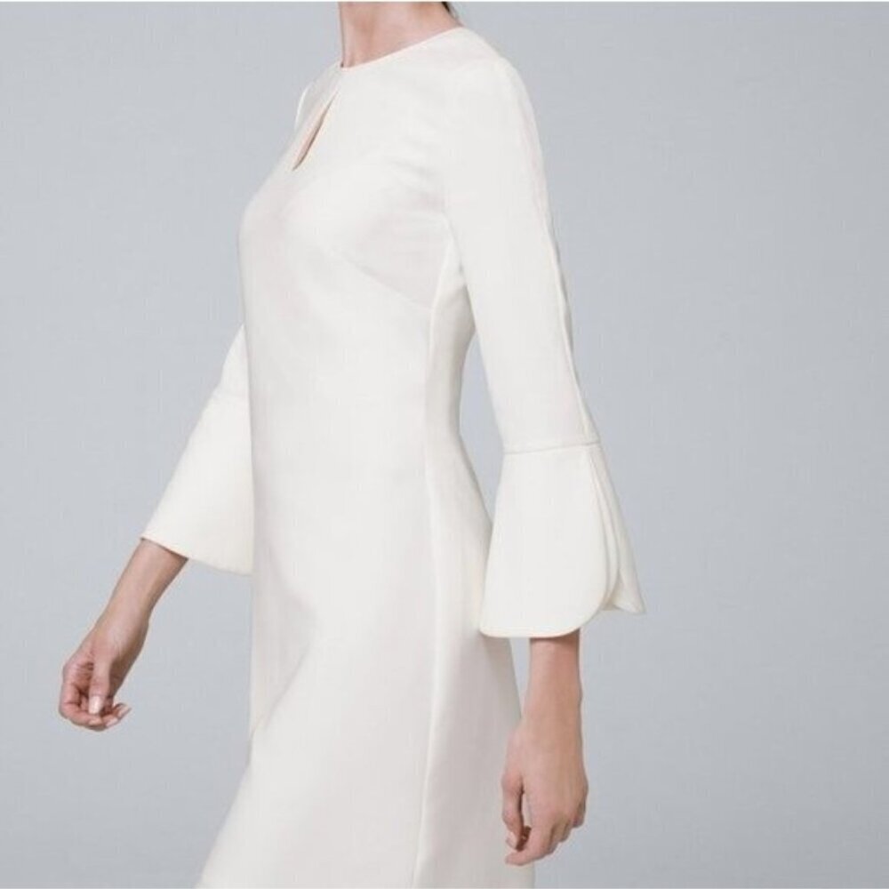 NWOT White House Black Market Petal-Sleeve Shift Dress - Picture 4 of 6
